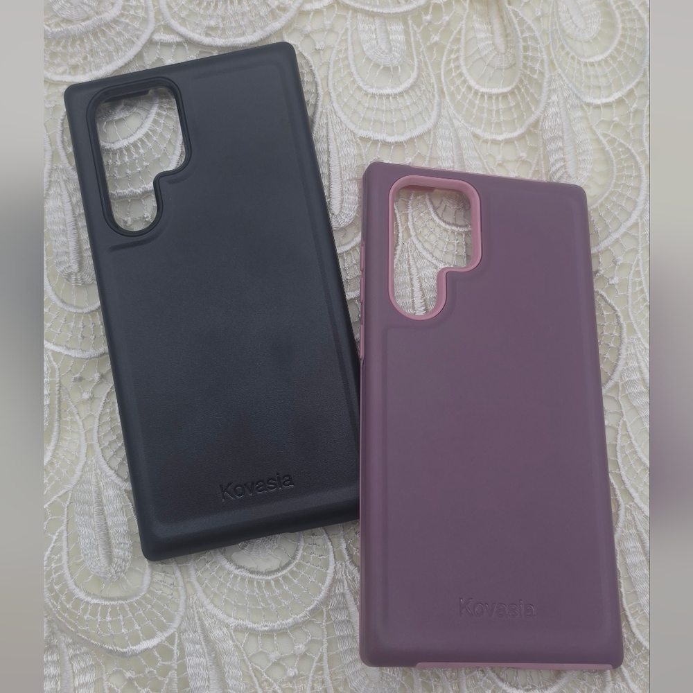 SAMSUNG galaxy S22 ultra Phone Case - Black & Plum